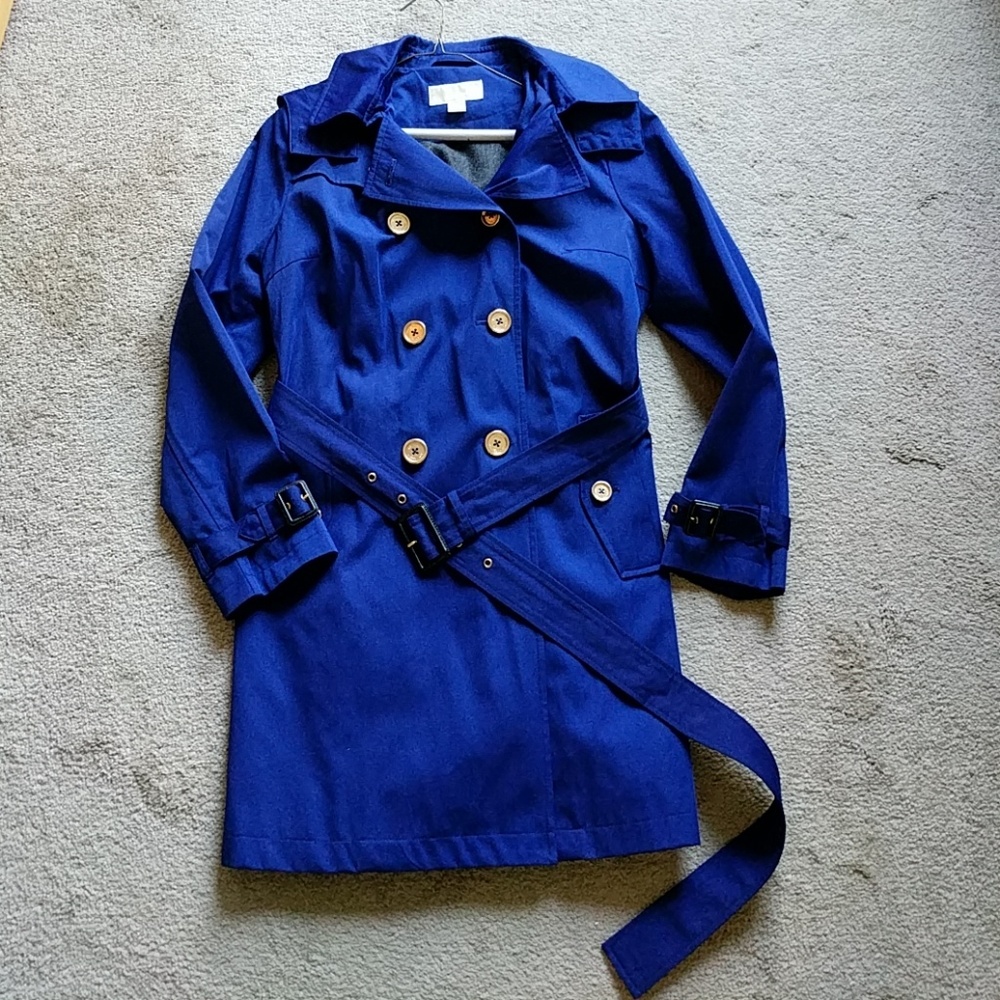Michael Kors Royal Blue Raincoat Misses SZ Large